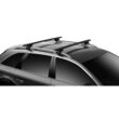 Bare transversale Thule Evo Raised Rail Wingbar Evo Black pentru JAC JS4 5 usi SUV, model 2022 - prezent, Sistem cu prindere pe bare longitudinale